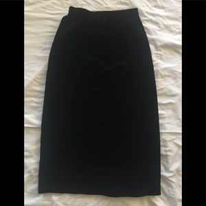 Vintage black velvet maxi skirt